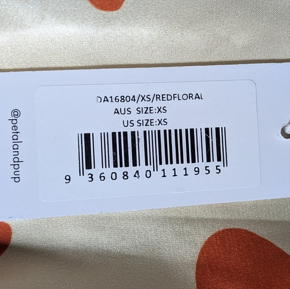 Petal & Pup Ana Satin Floral One Shoulder Satin Midi Dress Orange Cream Sz XS - Picture 13 of 13